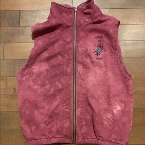 Vintage Tye Dye Dagoli Purple Sleeveless Zip-Up Vest. Thick Sweatshirt fabric.